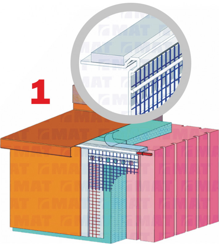 Podparapetní profil 2m se sítí